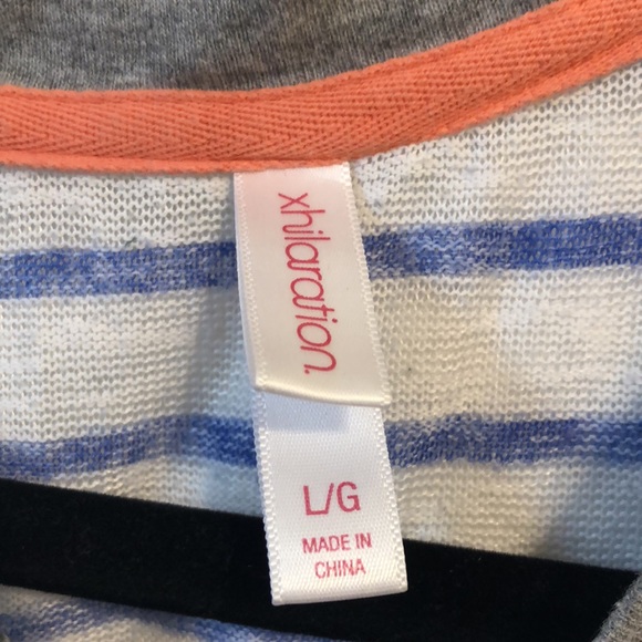 Xhilaration Cropped Blue, White, and Gray Tank Top - Picture 3 of 4